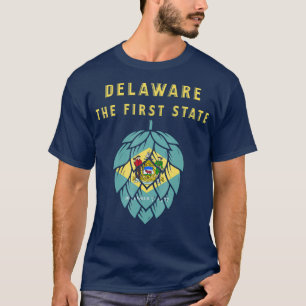T-shirt Drapeau De L'Etat Du Delaware La Première Bière De