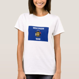 T-shirt Drapeau de l'État du Wisconsin
