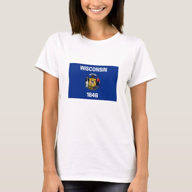 T-shirt Drapeau de l'État du Wisconsin (Devant)