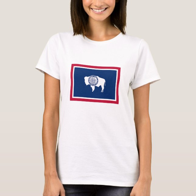T-shirt Drapeau de l'État du Wyoming (Devant)