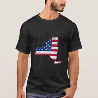 T-shirt Drapeau De L'État Patriotique De New York