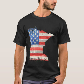T-shirt Drapeau De L'État Patriotique Du Minnesota