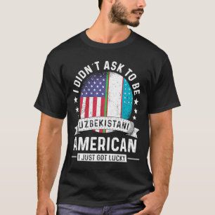 T-shirt Drapeau de l'Humour du Patriot Américain Ouzbek