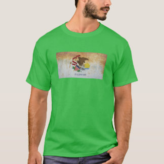 T-shirt Drapeau de l'Illinois Grunge