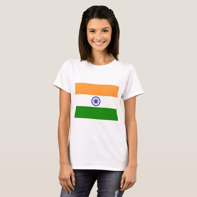 T-shirt Drapeau de l'Inde (Devant entier)