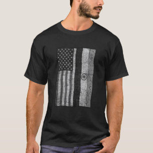 T-shirt Drapeau de l'Inde et des États-Unis, Indiens-Améri