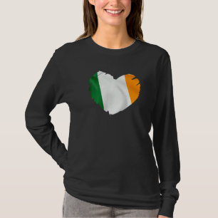 T-shirt Drapeau de l'Irlande en forme de cœur Irlandais Ir
