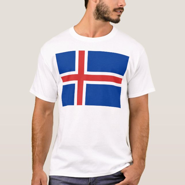 T-shirt Drapeau de l'Islande (Devant)