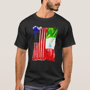 T-shirt Drapeau de l'Italie - Demi-Américaine Demi-Italien