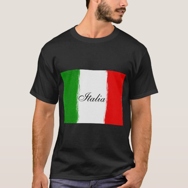 T-shirt Drapeau de l'Italie. j'aime l'Italie. texte (Devant)