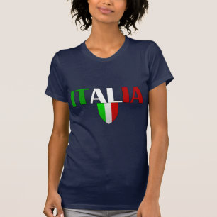 T-shirt Drapeau de logo de l'Italie de bouclier de