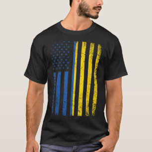 T-shirt Drapeau de l'Ukraine 4 juillet États-Unis Drapeau 