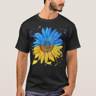 T-shirt Drapeau de l'Ukraine Fleur de soleil Vintage Ukrai
