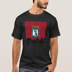 T-shirt Drapeau de Madrid de la ville de Madrid en Espagne