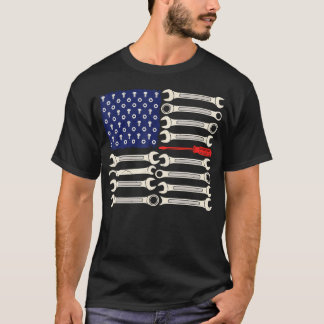 T-shirt Drapeau de mécanicien américain patriotique de voi