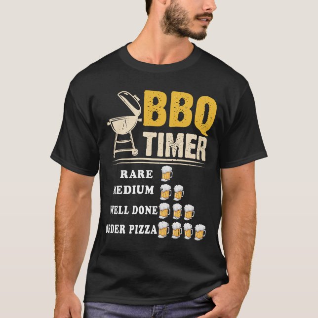 T-shirt Drapeau de minuteur BBQ Drôle de barbecue Grill 4  (Devant)