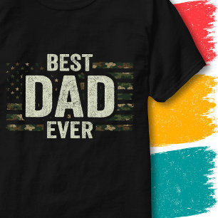 T-shirt Drapeau de papa à l'extérieur Meilleur papa Camo D