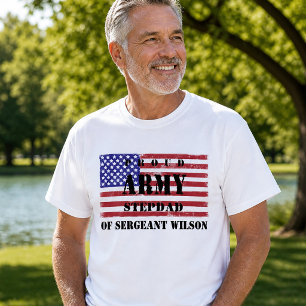 T-shirt Drapeau de Papa Patriote Fier de l'Armée