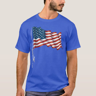 T-shirt Drapeau de pêche Américain Patriotique Pêcheur 4e