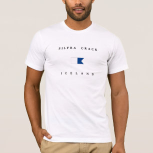 T-shirt Drapeau de piqué de l'Islande de fente de Silfra