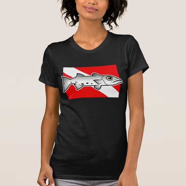 T-shirt Drapeau de plongée de Barracuda (Devant)