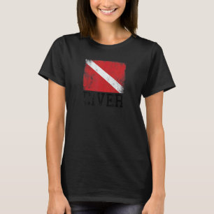 T-shirt Drapeau de plongée de plongeur Plongée sous-marine