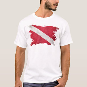 T-shirt drapeau de plongée de style vintage. Indicateur D