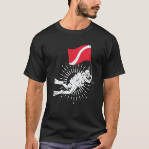 T-shirt Drapeau de plongée en scaphandre Océan Natation Pl