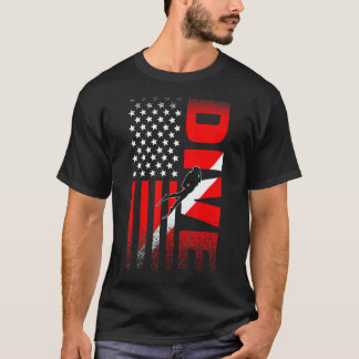 T-shirt Drapeau de plongée incroyable Plongée en scaphandr