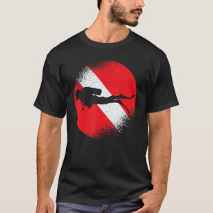 T-shirt Drapeau de plongée Plongeur vers le bas Aquaholic