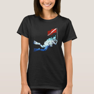 T-shirt Drapeau de plongée sous-marine en scaphandre plong