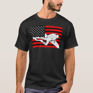 T-shirt Drapeau de plongée vers le bas Vintage plongée en