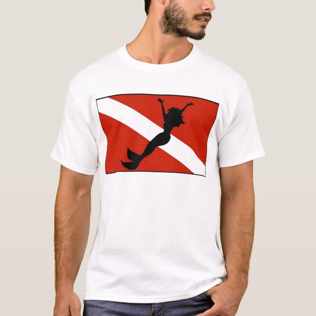 T-shirt Drapeau de plongeur de sirène (Devant)