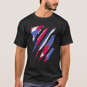 T-shirt Drapeau de Porto Rico Cuba Patriot Country Stripe