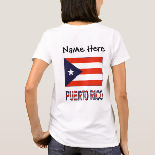 T-shirt Drapeau de Porto Rico et Porto Rico avec Votre Nom