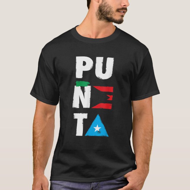T-shirt Drapeau de Puneta Bandera Porto Rico en détresse (Devant)