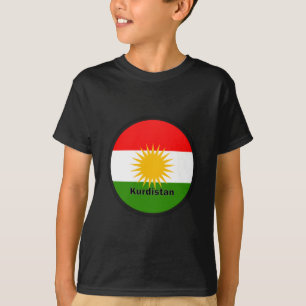 T-shirt Drapeau de qualité de rondeau du Kurdistan