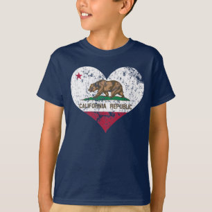 T-shirt Drapeau de République de la Californie de coeur