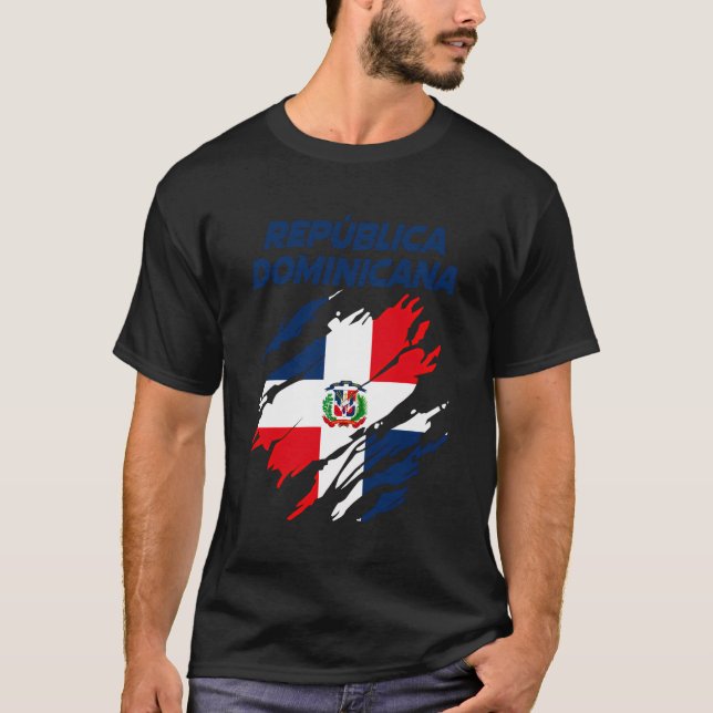 T-shirt Drapeau de République Dominicaine (Devant)