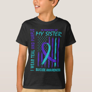 T-shirt Drapeau de sensibilisation au suicide ruban violet