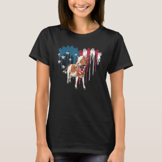 T-shirt Drapeau de vache mignon Cœur américain