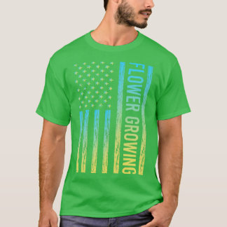 T-shirt Drapeau dégradé 02 Fleurs en croissance Jardinage