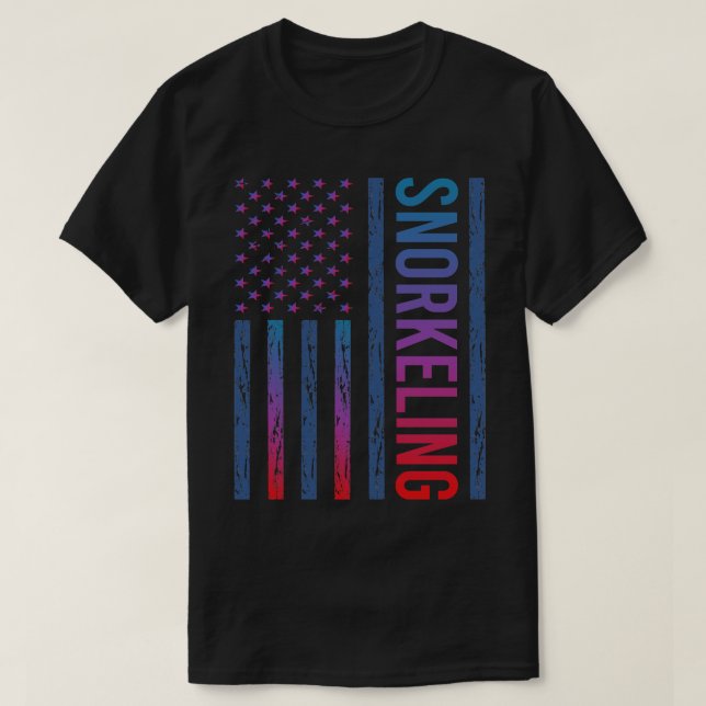 T-shirt Drapeau Dégradé Snorkeling Snorkeling Snorkel Snor (Design devant)