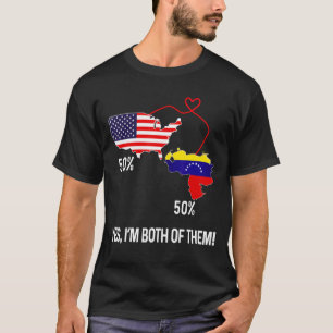 T-shirt Drapeau Demi-Américain Vénézuélien Combiné USA Ch