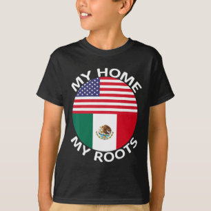 T-shirt Drapeau demi-mexicain demi-américain Usa Mexique R