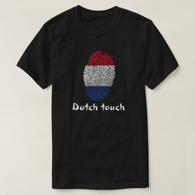 T-shirt Drapeau d'empreinte digitale de contact de (Design devant)