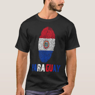 T-shirt Drapeau d'empreinte digitale du Paraguay J'aime vo