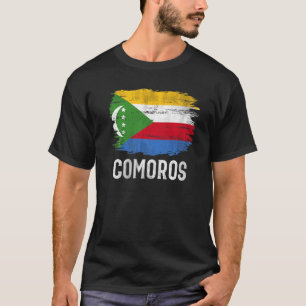 T-shirt Drapeau Des Comores vintages Pour La Comores