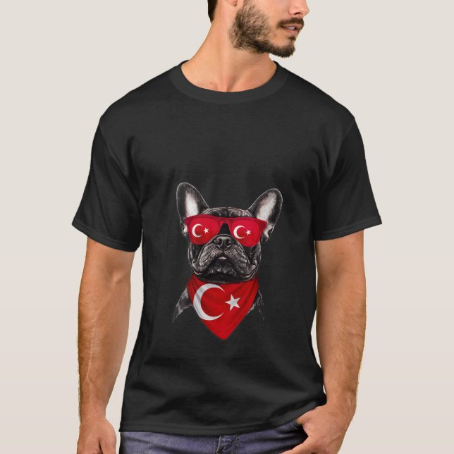 T-shirt Drapeau des femmes turques American French Bulldog (Devant)