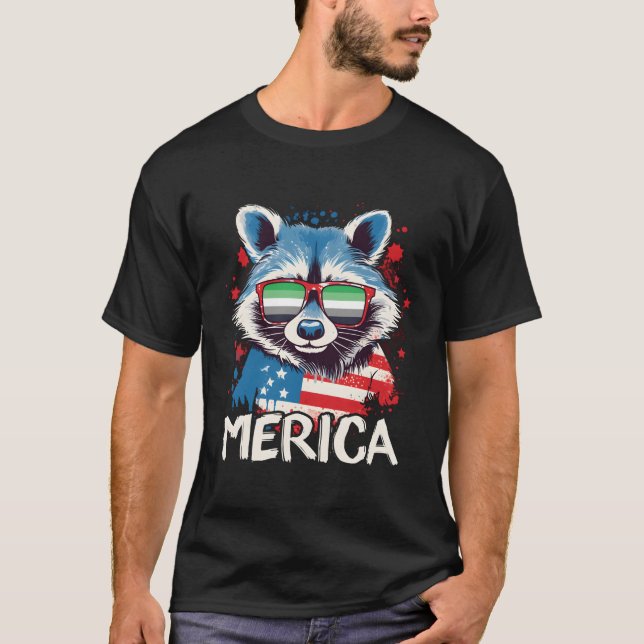 T-shirt Drapeau des Lunettes de soleil érotiques 4 juillet (Devant)